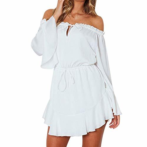 Moda ZODOF Vestido Mujer para Noche y Fiesta Casual Moda Mujer sólido Flare