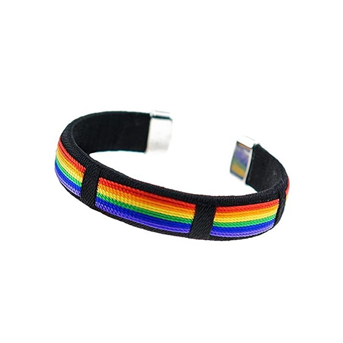 Pulsera LGBT Brazalete Orgullo Gay con Bandera Arcoiris de Cuerdas de Colores