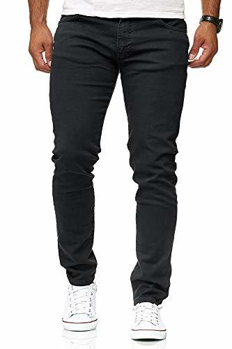 Fashion Red Bridge Jeans Slim-Fit Básico Chino de Hombres Denim Elásticos Moda Vaquero