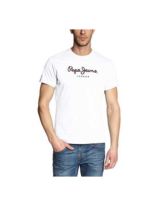 Fashion Pepe Jeans Eggo PM500465 Camiseta, Blanco