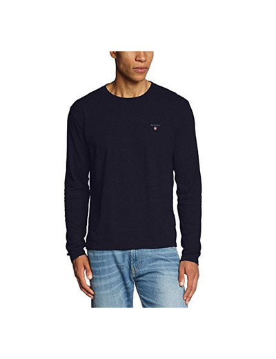 GANT The Original Long Sleeved T-Shirt Camisa Manga Larga, Azul