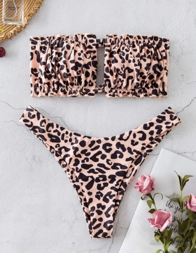 Social Biquíni ZAFUL Leopardo — Animal Print Bikini