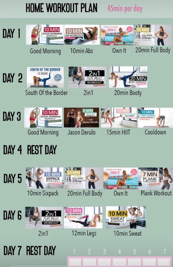 Fashion HOME workout plan