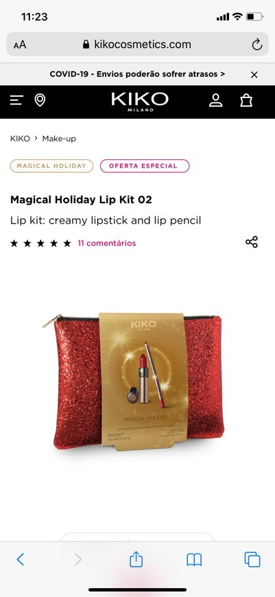 Social Batom e lápis de contorno com oferta de bolsa