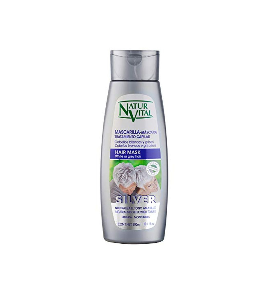 Social NaturVital Mascarilla Silver Cabellos Blancos y Grises 300 ml, Plata