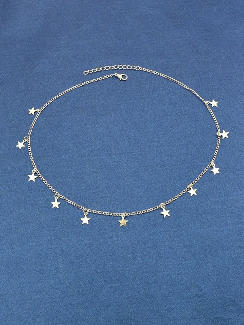 Fashion Silver Five-Star Simple Necklace 