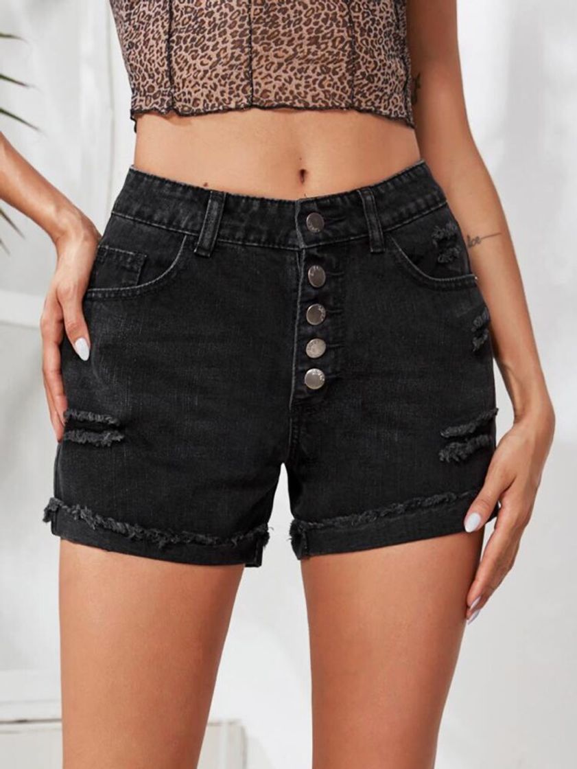 Fashion  Ripped Denim Shorts 