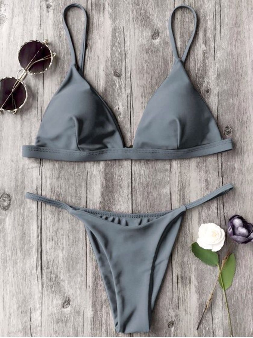 Moda  Traje De Bikini Con Tirante Fino 