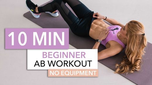 10 MIN BEGINNER AB WORKOUT // No Equipment - YouTube