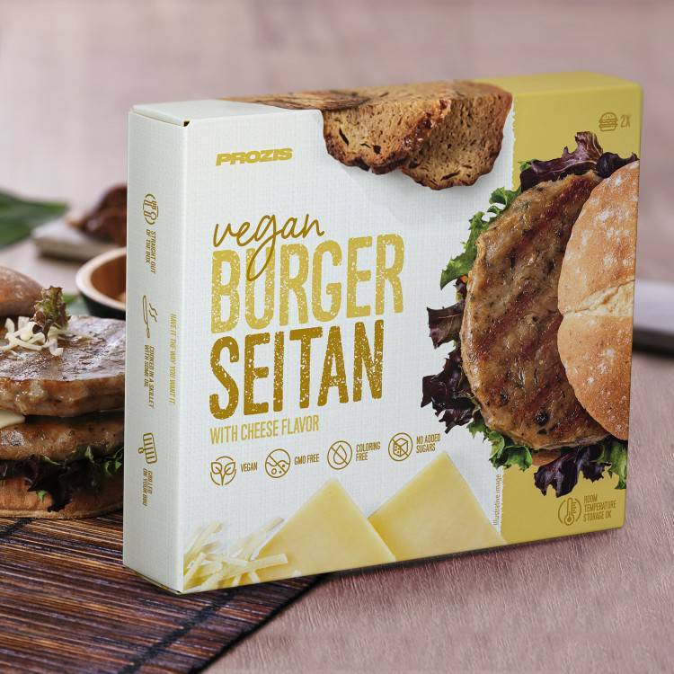 Social Prozis Vegan Burger Seitan with Cheese Flavor 