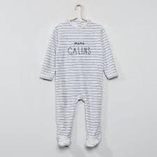 Pijama em veludo '' Menino 0-36 meses - CINZA - Kiabi -