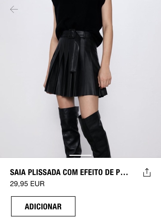 Producto Saia plissada pele