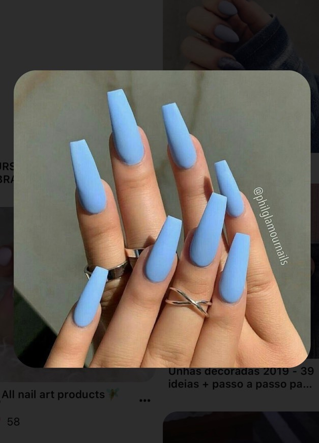 Moda Unhas azuis