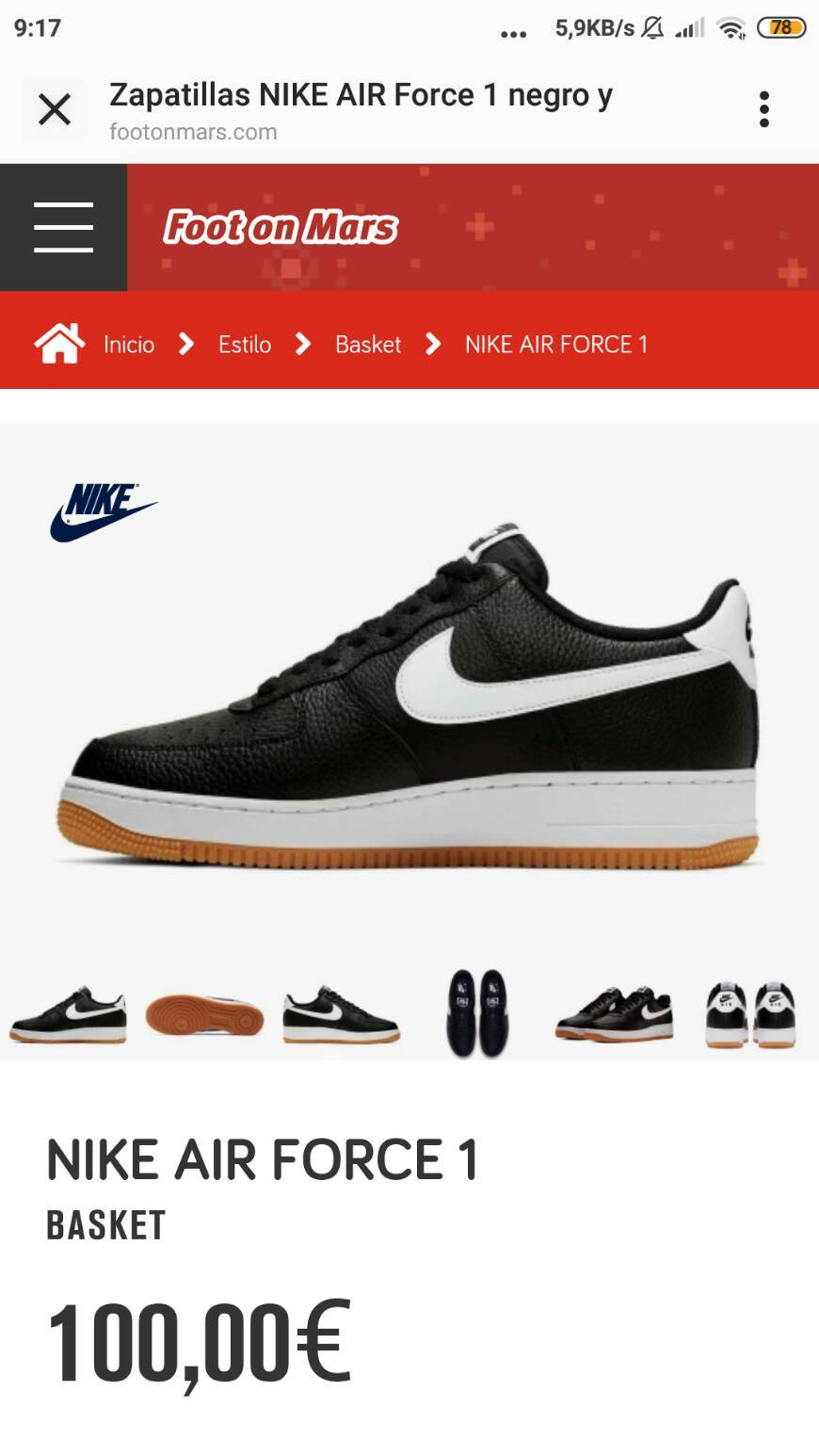 Products Zapatillas NIKE AIR Force 1 negro y blanco