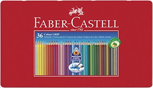 Product Faber-Castell 112435 - Estuche de metal con 36 lápices triangulares