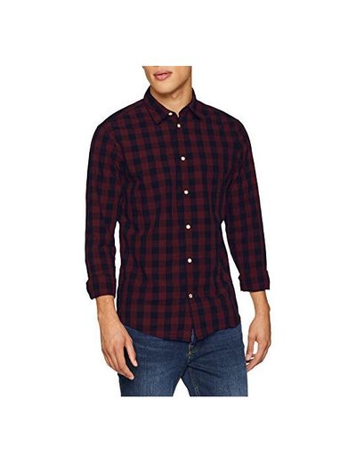 JACK & JONES Jjegingham Shirt L/s Camisa, Multicolor