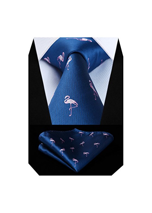 Moda HISDERN Red-Crowned Crane Wedding Party Tie Panuelo corbata de los hombres y