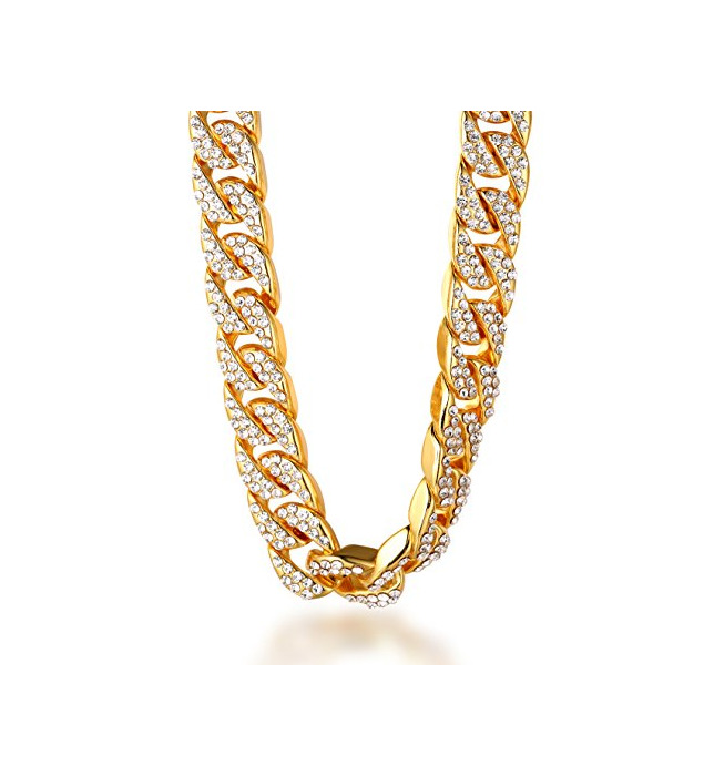 Fashion Halukakah ● Bling ● Hombres 18k Oro Verdadero Plateado Set de Diamantes