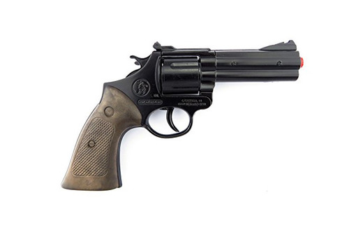 Gonher Die Cast Metal - Revolver Policía con 12 disparos, color negro