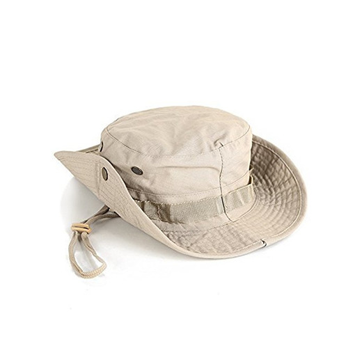 Leisial Sombrero de Pescador Camuflaje del Ejército de ala Ancha Borde Redondo