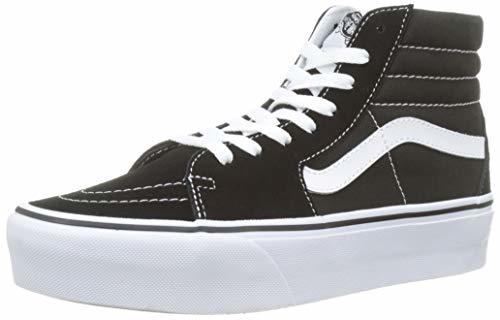 Moda Vans Mujer Negro/True Blanco SK8-Hi Platform Zapatillas-UK 8