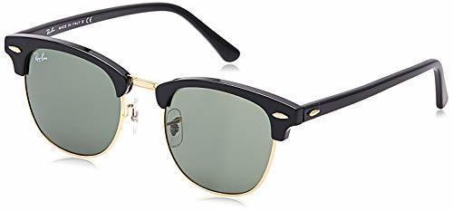 Social Ray-Ban Clubmaster RB3016 W0365 - Gafas de sol para hombre, Negro