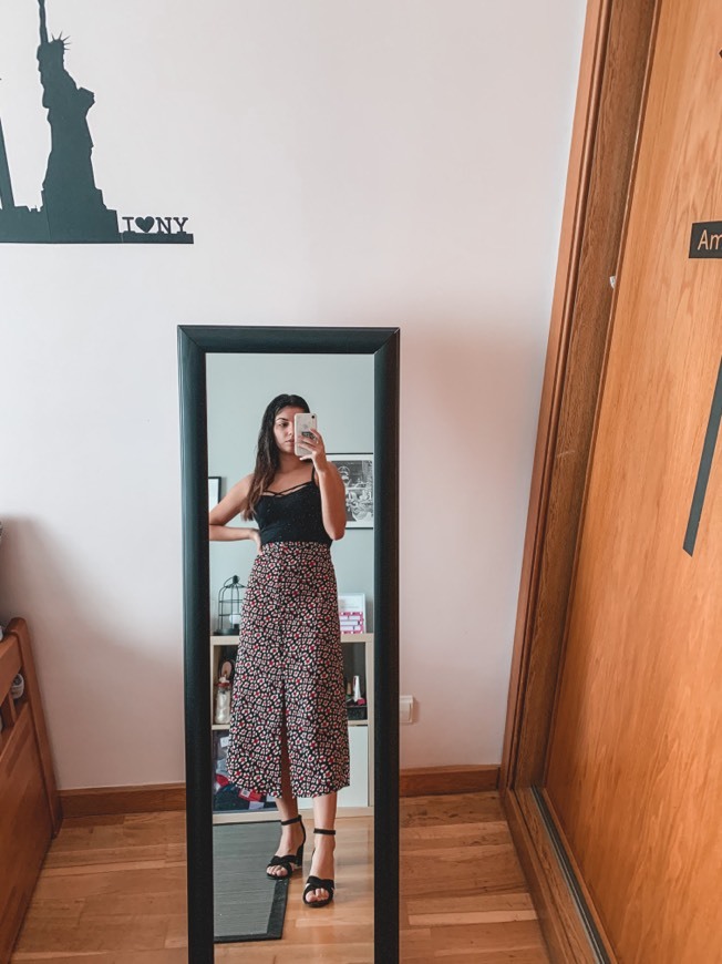 Social Loavies black leopard print midi skirt