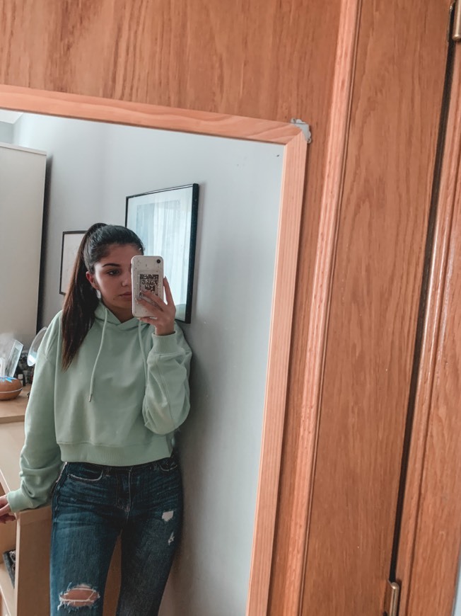 Social Loavies light green crop hoodie