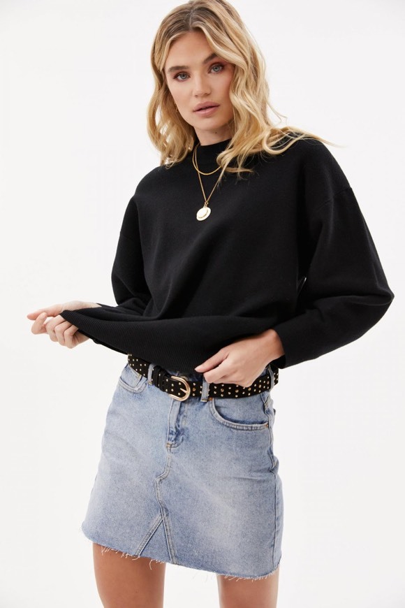 Fashion Black Basic Jumper