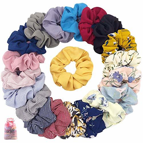 Social Coleteros de Gasa para Cabello,Coleteros de Tela Color Pastel,Pelo Bandas Scrunchy,Scrunchies Gasa