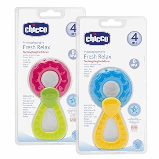 Chicco Fresh Relax - Mordedores de silicona con asa que masajea las
