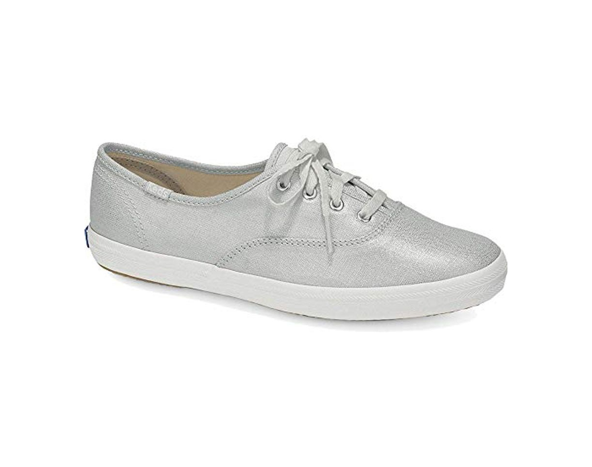 Fashion Keds Women's Champion Metallic Linen Sneakers Silver in Size 40 M