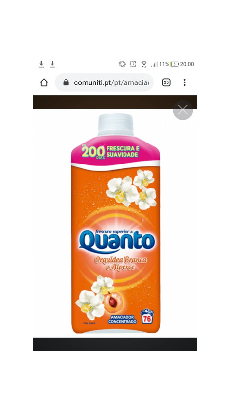 Social Amaciador concentrado quanto Orquidea branca & alperce 76