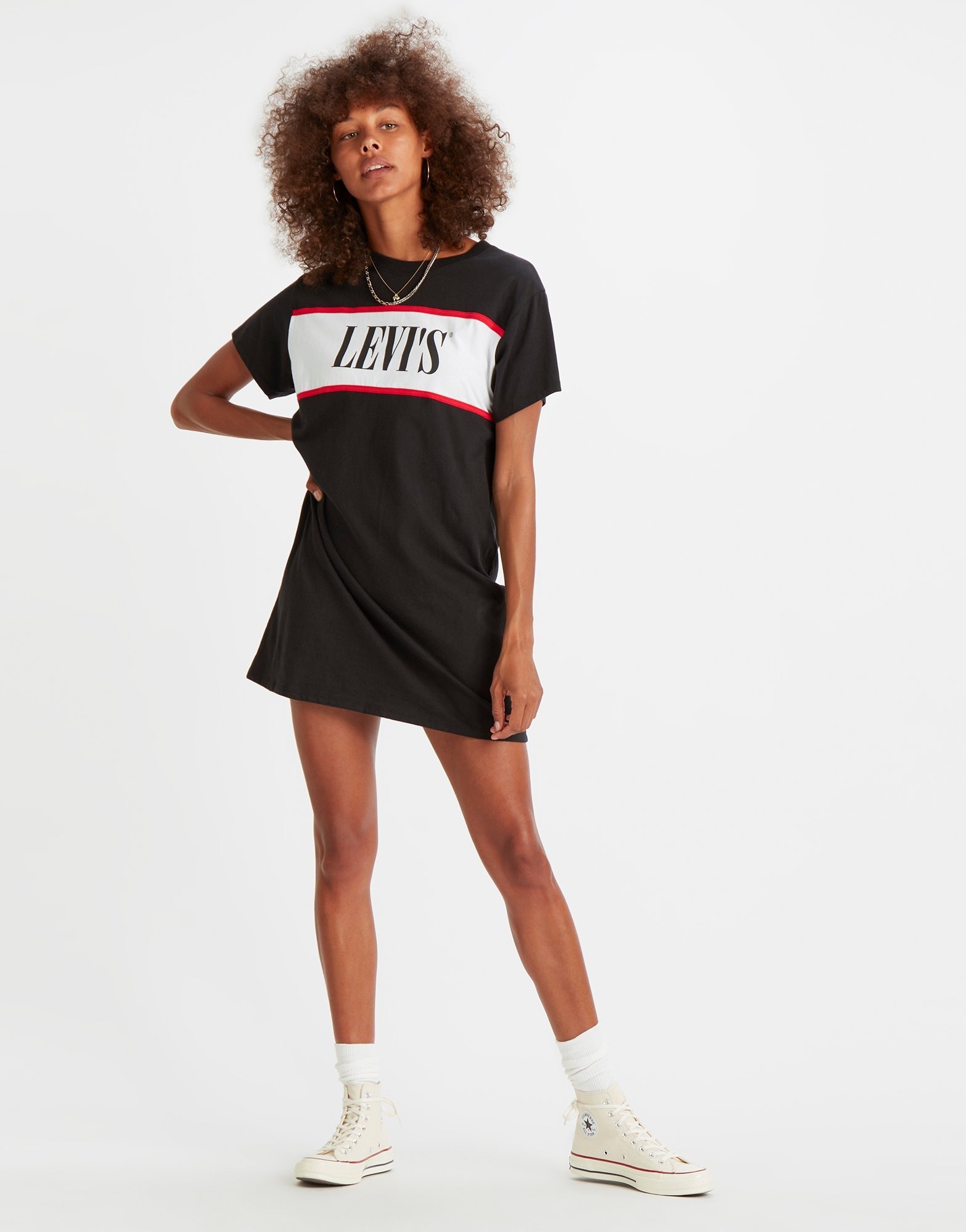 Fashion Levis Vestido | T-Shirt em Preto 