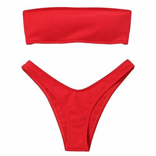 Moda UMIPUBO Traje de Baño Mujer Bikini Bandeau Bañadores con Relleno Lazada en