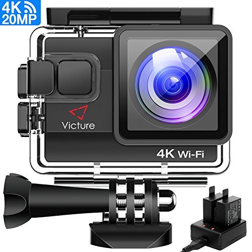 Electronic Victure Cámara Deportiva WiFi 4k Ultra HD 20MP Cámara de Acción Acuatica