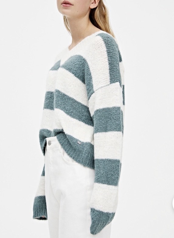 Products Green stripe print sweater 