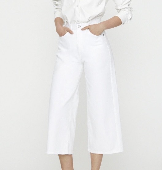 Products white culotte jeans 