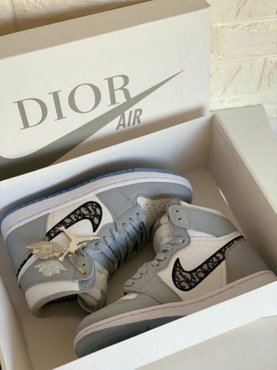 Tenis Nike Dior/ Gris Importados Bota High Top, Zapatillas

