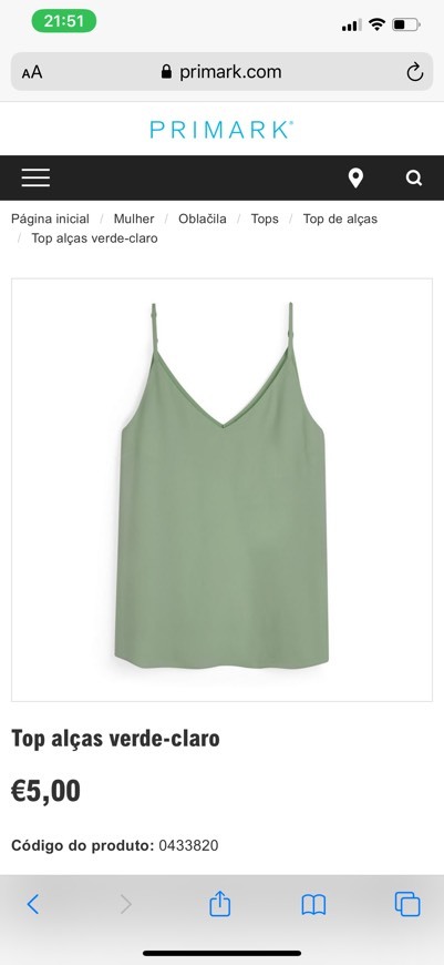 Fashion Top Verde Claro