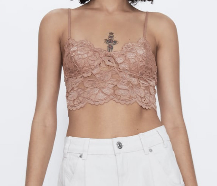 Product Top bralette de renda Zara 