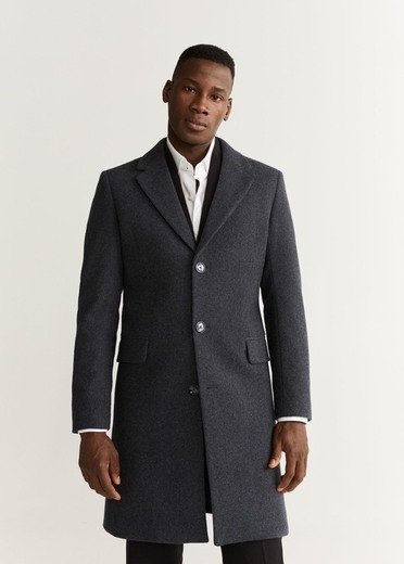 Tailored wool-blend overcoat