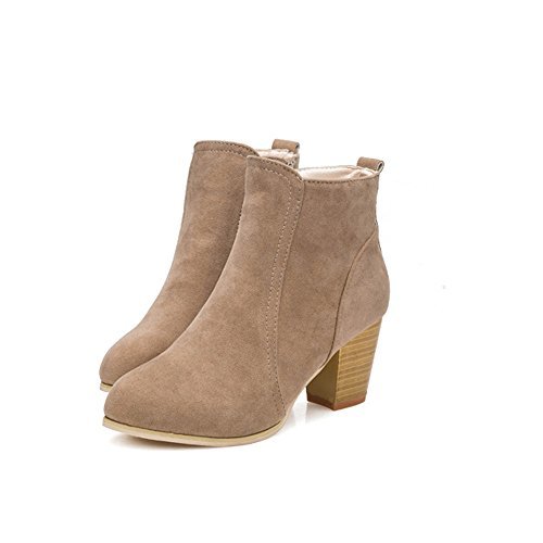 Beladla Zapatos De Mujer Botines Cortos Cabeza Redonda TalóN Grueso TacóN Alto