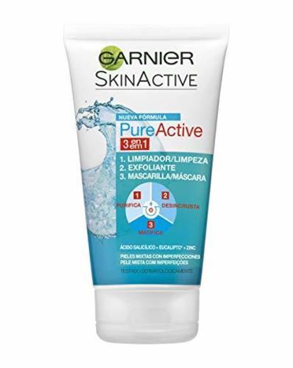Garnier Skin Active Pure Active Gel 3 en 1 para Pieles Mixtas