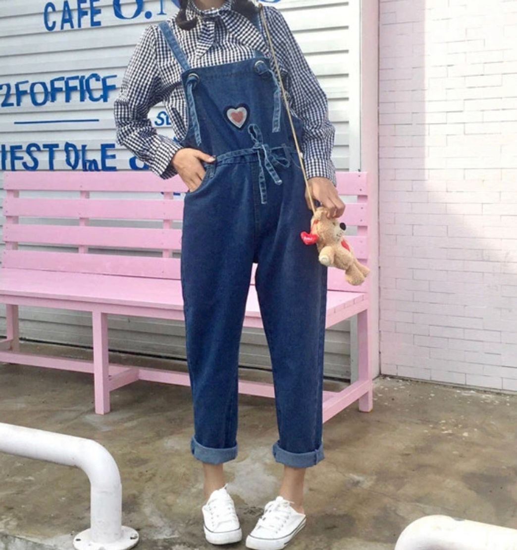 Fashion Cute Heart overall jeans