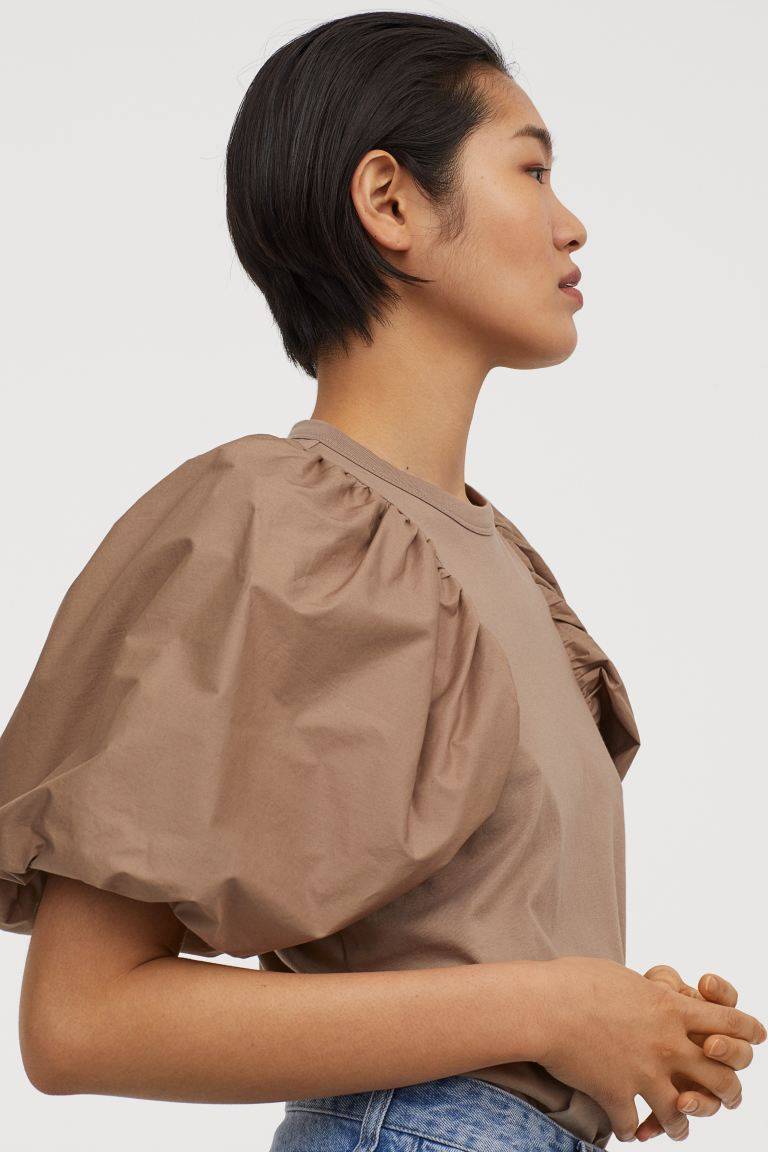 Social Camisola com mangas tufadas