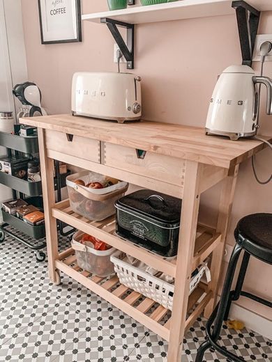 Social Carrinho de cozinha em madeira
