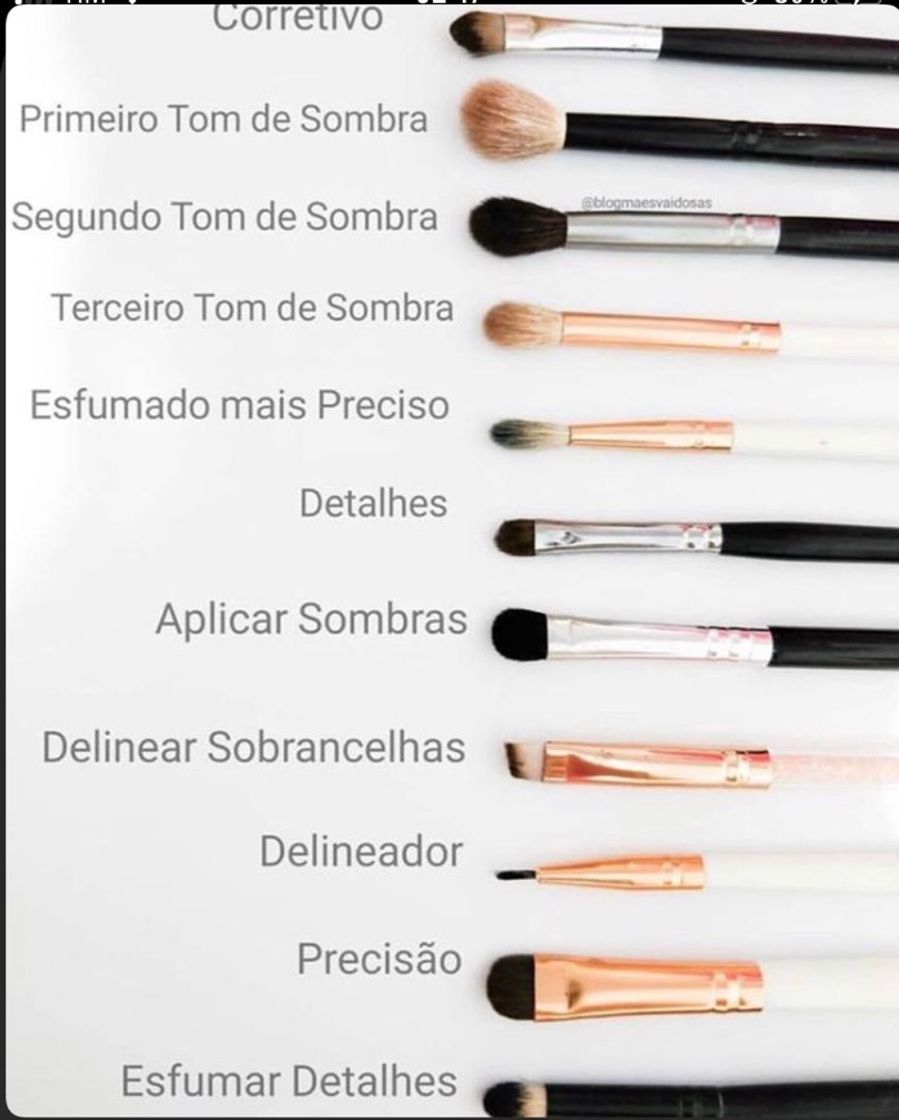 Moda Tipos de pincéis e para que eles servem 💕