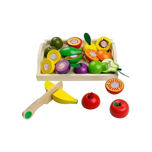 jerryvon Frutas y Verduras Juguete para Cortar Frutas Verduras Juguetes Montessori Comida