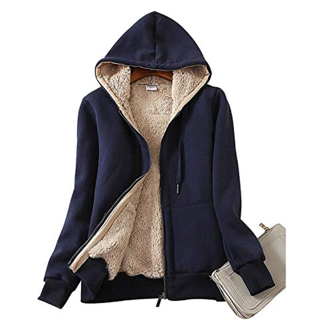 Social ZODOF abrigos vaquero mujer Invierno Abrigo Casual Sudadera con Capucha Algodón Chaqueta Larga Gruesa Cálida Rebajas Talla Grande Capa Jacket Parka Pullover